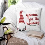Personalized Christmas Gnome Throw Pillow Cover Sweet Gnome Family Lumbar Pillowcase Little Gnomes Home Decoration Christmas Gift for Family Friend