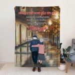 Coperta di flanella Sherpa personalizzata No Matter How Old We Get Never Stop Holding Hands Regalo del marito Anniversario di matrimonio