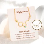 Personalizada Ciencia Birthstone Serotonina Molécula Collar con Tarjeta de Regalo para la Madre Profesor de Química Doctor