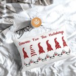 Personalized Christmas Gnome Throw Pillow Cover Sweet Gnome Family Lumbar Pillowcase Little Gnomes Home Decoration Christmas Gift for Family Friend