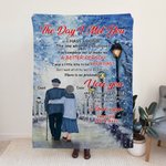 Personalized The Day I Met You I Have Found The One Whom My Soul Loves Flannel Sherpa Blanket Husband's Gift Wedding Anniversary