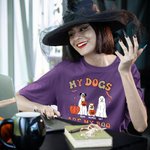 Personalisierte lustige Halloween Hund Geist Kürbisse Mein Hund ist mein Boo T-Shirt Herbst Halloween Geschenk für Hundeliebhaber