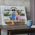 Personalised Mountain bonfire Camping Life Colorful Painting Wall Decoration Gift for Family Camping Lover