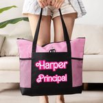 Bolsa de mano grande personalizada inspirada en muñecas rosas con bolsillos de malla y cremallera Regalo de agradecimiento para profesores Empleados Enfermeras