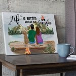 Personalized Life Is Better Around The Campfire Colorful Painting Housewarming Gift for Camping Lover