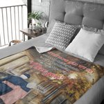 Coperta di flanella Sherpa personalizzata No Matter How Old We Get Never Stop Holding Hands Regalo del marito Anniversario di matrimonio