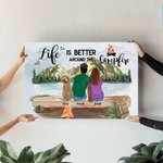 Personalized Life Is Better Around The Campfire Colorful Painting Housewarming Gift for Camping Lover