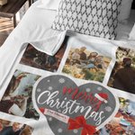 Personalizada 8 Fotos Collage Acogedor suave manta de lana Sherpa Regalo de Navidad para la familia amigo