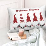 Personalized Christmas Gnome Throw Pillow Cover Sweet Gnome Family Lumbar Pillowcase Little Gnomes Home Decoration Christmas Gift for Family Friend