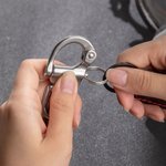 Personalized Swivel Shackle with Black Leather Tag  SCBA Mask Quick Release Accessory for Firefighter