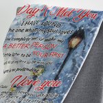 Personalized The Day I Met You I Have Found The One Whom My Soul Loves Flannel Sherpa Blanket Husband's Gift Wedding Anniversary