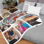 Personalizada 8 Fotos Collage Acogedor suave manta de lana Sherpa Regalo de Navidad para la familia amigo