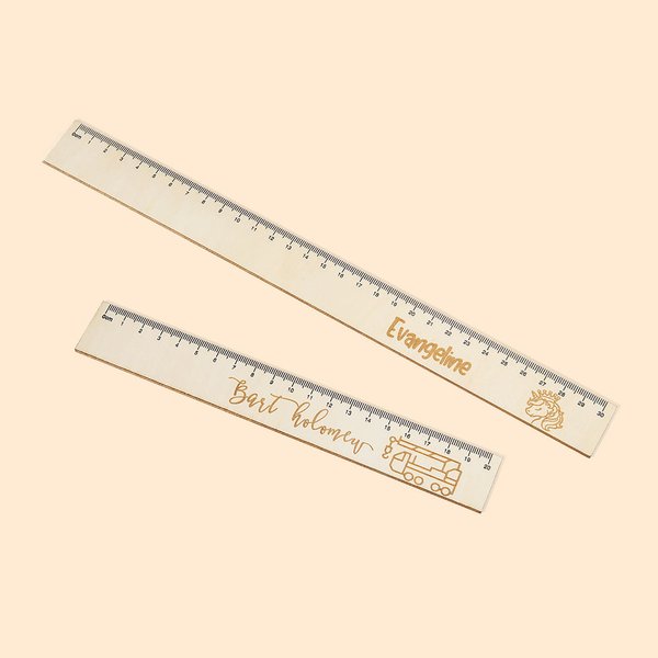 Règle en bois de hêtre personnalisée pour les enfants pour la rentrée scolaire Cadeau d'anniversaire et de Noël