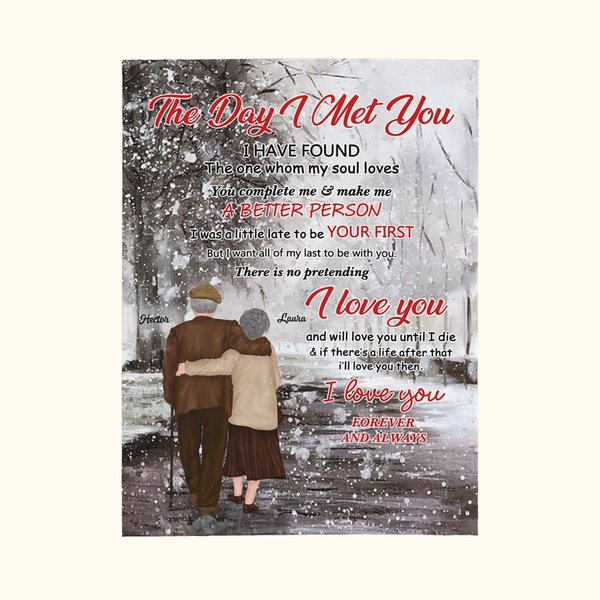 Gepersonaliseerde De Dag Dat Ik Je Ontmoette Ik Heb Degene Gevonden Van Wie Mijn Ziel Houdt Flanellen Sherpa Deken Vrouwelijk Geschenk