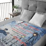 Personalized To The World You May Be One Person But To Me You Are The World Blanket Flannel Sherpa Husband's Gift Wedding Anniversary