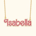 Personalized Pink Doll Inspired Name Necklace Birthday Gift for Women Girl
