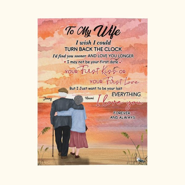 Gepersonaliseerde Ik Wou Dat Ik De Klok Kon Terugdraaien Flanellen Sherpa Deken Huwelijksverjaardag Cadeau