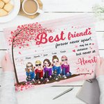 Gepersonaliseerde vrienden kunnen in afstand, maar nooit in hart frameless schilderij Home decoratie verjaardag Gift voor vrienden