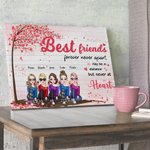 Gepersonaliseerde vrienden kunnen in afstand, maar nooit in hart frameless schilderij Home decoratie verjaardag Gift voor vrienden