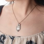 Personalized Engraved Religion Verse or Initial Necklace with Freshwater Pearl Charm Vintage Floral Spoon Jewelry for Women