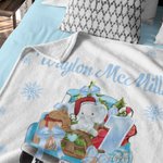 Couverture de Noël Personnalisée avec Nom Animal Mignon sur Camion Couverture de Canapé Décor Maison pour Fêtes Cadeau pour Bébé