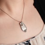 Personalized Engraved Religion Verse or Initial Necklace with Freshwater Pearl Charm Vintage Floral Spoon Jewelry for Women