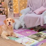 Couverture avec Photos et Nom Personnalisés pour Chien et Chat Cadeau de Noël pour les Amoureux des Animaux de Compagnie