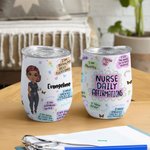 Vaso de Vino de 12oz Personalizado con el Nombre de la Enfermera Regalo de Navidad de la Semana de la Enfermera para la Enfermera Doctora