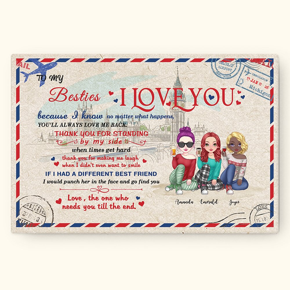 Peinture sans cadre personnalisée Love, The One Who Needs You Till Till End Décoration murale d'anniversaire Cadeau d'anniversaire pour les amis