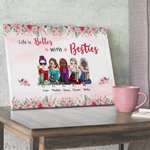 Henkilökohtainen elämä on parempi Besties kehyksetön maalaus syntymäpäivä seinä sisustus syntymäpäivä lahja ystäville