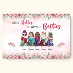 Henkilökohtainen elämä on parempi Besties kehyksetön maalaus syntymäpäivä seinä sisustus syntymäpäivä lahja ystäville