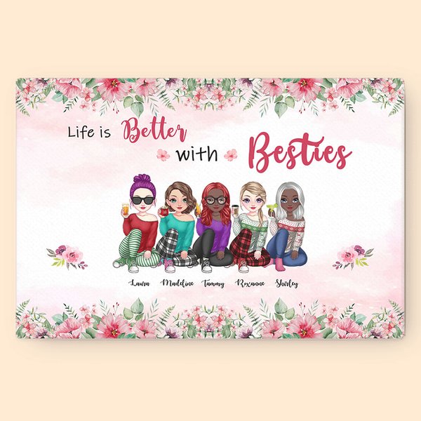 Henkilökohtainen elämä on parempi Besties kehyksetön maalaus syntymäpäivä seinä sisustus syntymäpäivä lahja ystäville