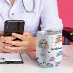 Vaso de Vino de 12oz Personalizado con el Nombre de la Enfermera Regalo de Navidad de la Semana de la Enfermera para la Enfermera Doctora