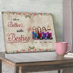 Personalised Life Is Better With Besties Frameless Painting Birthday Room Decor Birthday Gift for Friends