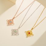 Personalizada de plata de ley Brujas Nudo Collar con Moonstone o Birthstone Celtic Cruz Bruja Joyería Navidad Halloween Regalo para las mujeres