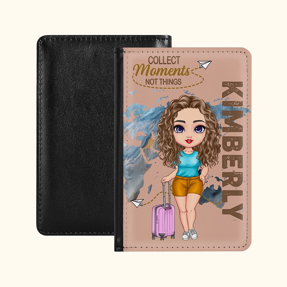 Couverture de passeport compacte personnalisée avec nom Accessoire de voyage Cadeau d'anniversaire et de Noël pour les amis et la famille