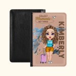Personalised Collect Moments Not Things Compact Passport Cover with Name Travel Trip Accessory Birthday Christmas Gift for Friends Family