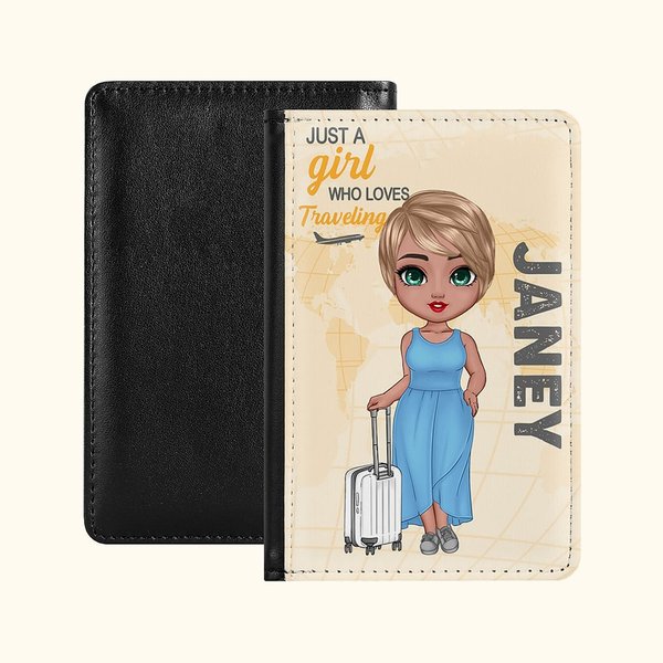 Couvre passeport compact avec nom Accessoire de voyage Cadeau d'anniversaire et de Noël pour les amis et la famille