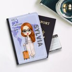 Couvre passeport compact avec nom Accessoire de voyage Cadeau d'anniversaire et de Noël pour les amis et la famille