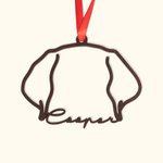 Personalized Dog Ears Cat Ears Line Drawing Wooden Ornament Christmas Housewarming Gift for Pet Lover