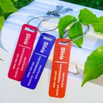 Personlig flerfärgad akrylbagagetagg med identifieringsmeddelande Resa Tillbaka till skolan Present till familj Vän