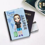 Personalizzato Travel Is My Therapy Coperchio portatile per passaporto con nome Accessorio di viaggio Compleanno Regalo di Natale per amici e famiglia