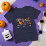 Personalised Dancing Skeleton Pumpkin T-shirt Halloween Skeleton Family Gathering Short-sleeved Tee Halloween Holiday Party Gift for Family