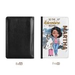 Gepersonaliseerde Dus Het Avontuur Begint Draagbare Paspoort Cover met Naam Reis Reis Accessoire Verjaardag Kerstmis Cadeau voor Vrienden Familie