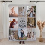 Coperta personalizzata con collage fotografico Sei un papà Sei il mondo Regalo di compleanno per la festa del papà