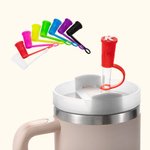 Personlig fargerik Tumbler kaffekopp Straw Toppers for Stanley Tumbler matkvalitet gjenbrukbart halmtilbehør med innledende bursdagsgave til ham henne
