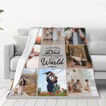Coperta personalizzata con collage fotografico Sei un papà Sei il mondo Regalo di compleanno per la festa del papà