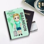 Couverture de Passeport Personnalisée avec Nom et Personnage Cartoon Accessoire de Voyage pour Ami Famille Cadeau Anniversaire Noël
