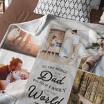 Coperta personalizzata con collage fotografico Sei un papà Sei il mondo Regalo di compleanno per la festa del papà