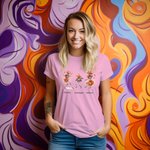 Personalised Dancing Skeleton Pumpkin T-shirt Halloween Skeleton Family Gathering Short-sleeved Tee Halloween Holiday Party Gift for Family